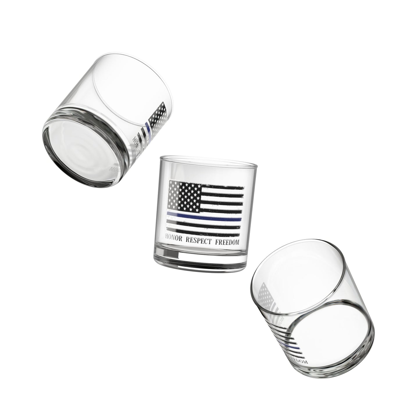 Thin Blue Line Whiskey Glass – 10oz