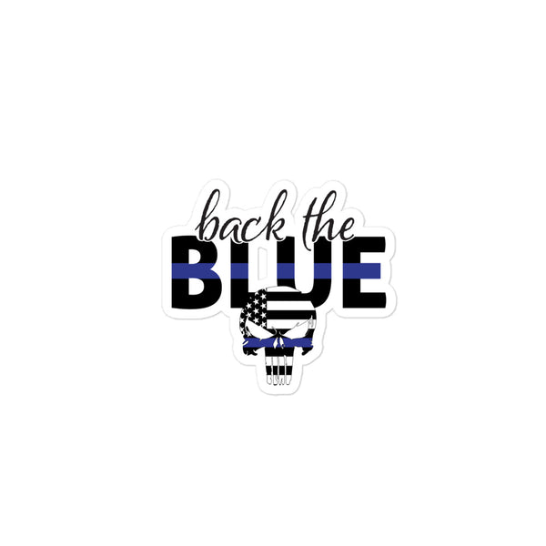 Back the Blue Skull Vinyl Sticker