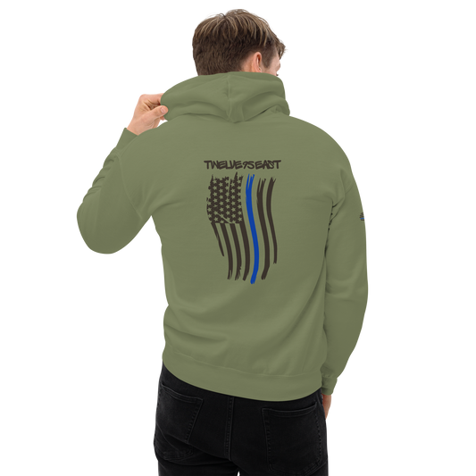 Thin Blue Line Brush Flag Camo Hoodie