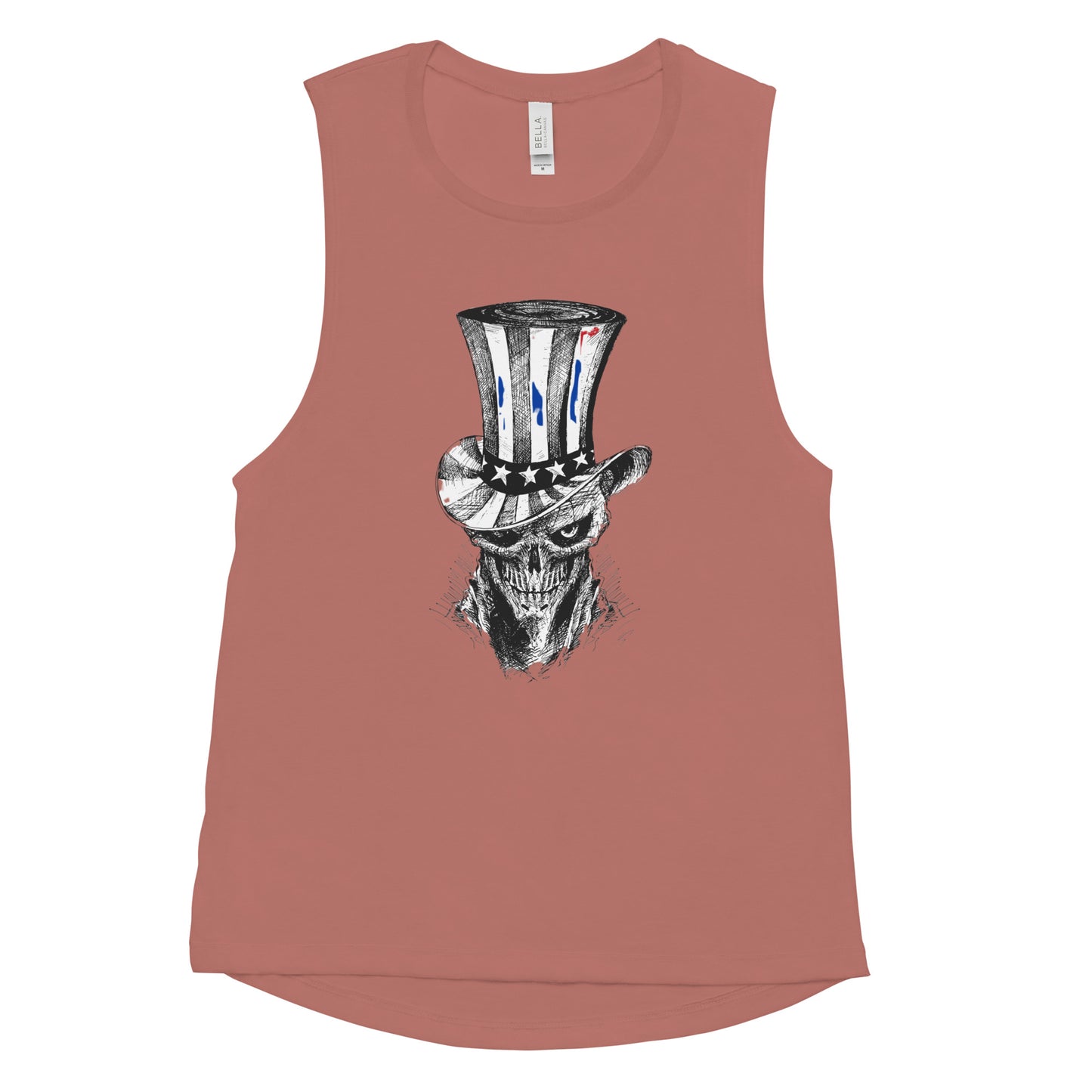 Twelve95East "Uncle Skull" Thin Blue Line Women's Muscle Tank