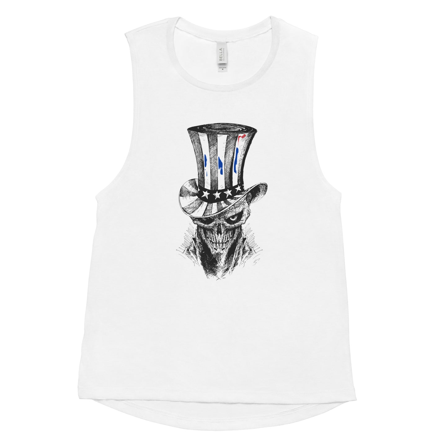 Twelve95East "Uncle Skull" Thin Blue Line Women's Muscle Tank